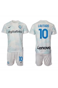 Fotbalové Dres Inter Milan Lautaro Martinez #10 Dětské Venkovní Oblečení 2022-23 Krátký Rukáv (+ trenýrky)